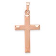 thumbnail image 1 of 14K Or Rose Texturé and Poli Croix Latine Pendentif, 1 of 2