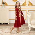 thumbnail image 5 of breaise Muslim Dress for Kids Girls Long Sleeve Lace Prayer Dress Ethnic Style Long Robe Dress, 5 of 7