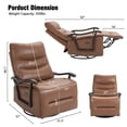 thumbnail image 5 of Aukfa Power Recliner Swivel Glider, Living Room Reclining Sofa Chair with USB Port, Leather, Brown, 5 of 10