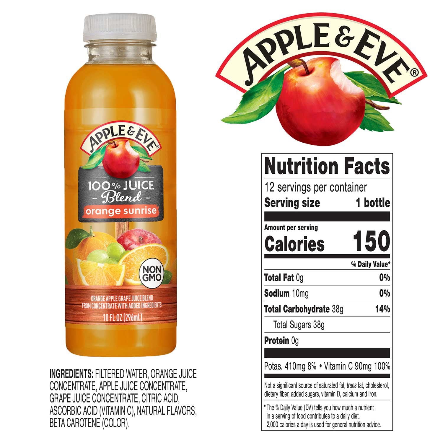 Apple & Eve 100% Juice Tropical Sunrise Variety Pack, 10 fl oz Bottles, 24 Pack – Fruit Juice for Kids & Family