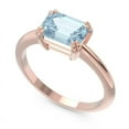 thumbnail image 2 of Diamond-Capitals 2.50 Carat Emerald Cut Simulated Aquamarine Gemstone Womens Fancy Engagement Ring 18K Rose Gold Size 10, 2 of 8