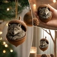 thumbnail image 3 of Forest Animal Acorn Ornaments 3D, Detailed Woodland Creature Figurines in Acorn Shell, Shatterproof Resin Christmas Tree Ornaments, Unique Animal Lover Gift Idea, Christmas Decor Set, H, 3 of 7