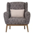 thumbnail image 3 of Enza Home Netha Contemporary Wood & Fabric Armchair in Black/Brown, 3 of 5