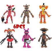 Set of 6 Five Nights at Freddys Action Figures - Toys for Boys and Girls - Birthday Gifts - Cake Topper