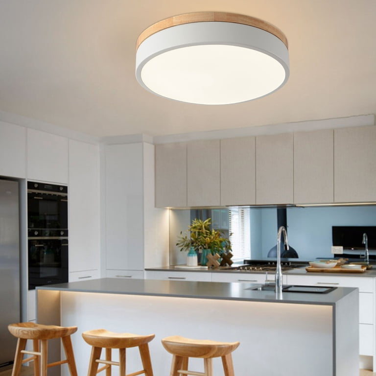 Minimalist LED Ceiling Light Wood Style Flush Mount Ceiling Light