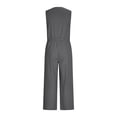 thumbnail image 5 of Axiiglly Jumpsuits for Women V Neck Adjustable Waist Slim Flowy Boho Rompers Cotton Linen Plus Size Summer Lounge Beach One Piece Overalls, S-3XL, 5 of 6