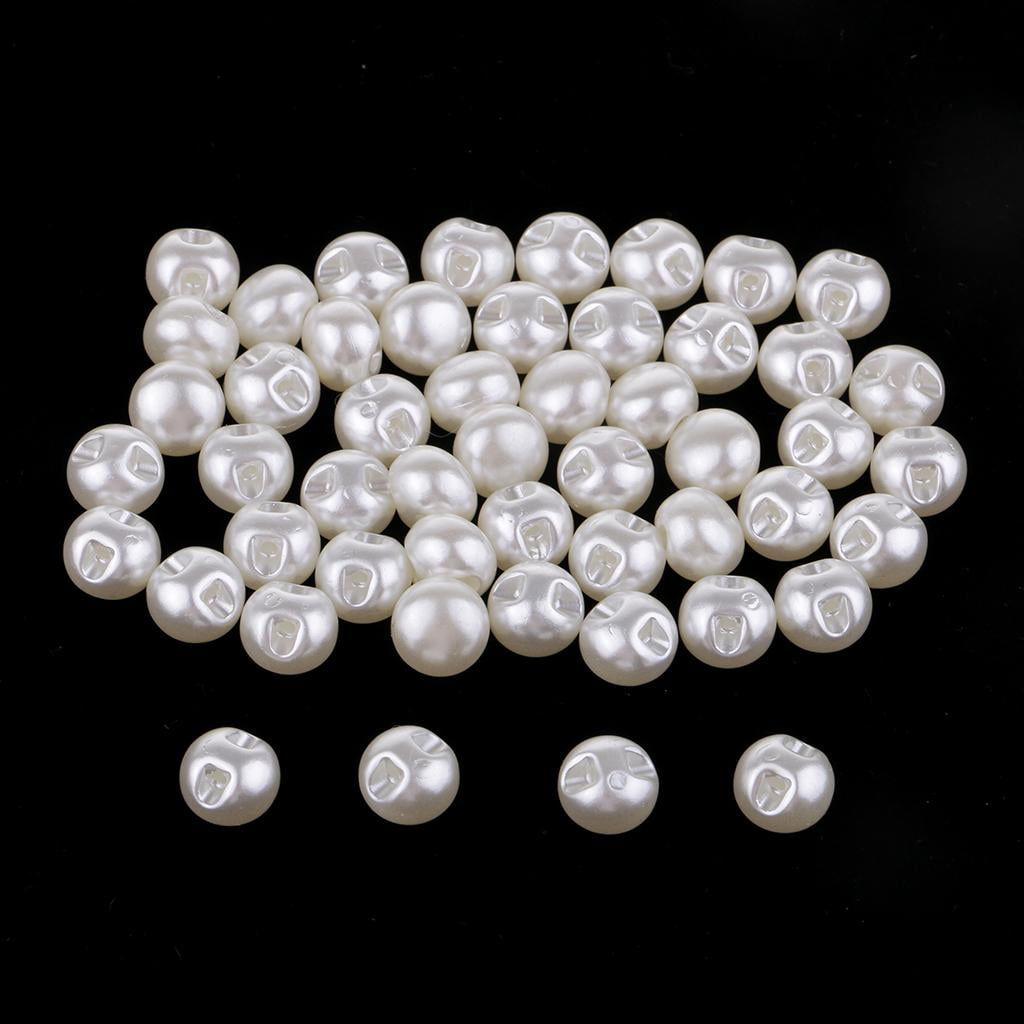 Set of 50 Buttons Pearl Button for Sewing, Decorative Buttons Pearl Pearl  Buttons Mother-of-pearl Wedding Dress Wedding Decoration 