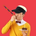 thumbnail image 5 of Xinwanna Novelty Sun Visor Cap with Fake Hairs Adjustable Peaked Wig Baseball Hat with Spiked Short Hair Funny Hip Hop Hat for Fancy Performance (Coffee,One Size), 5 of 13