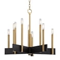 thumbnail image 2 of Hudson Valley Lighting 8825 Abrams 10 Light 25" Wide Taper Candle Chandelier - Brass, 2 of 2