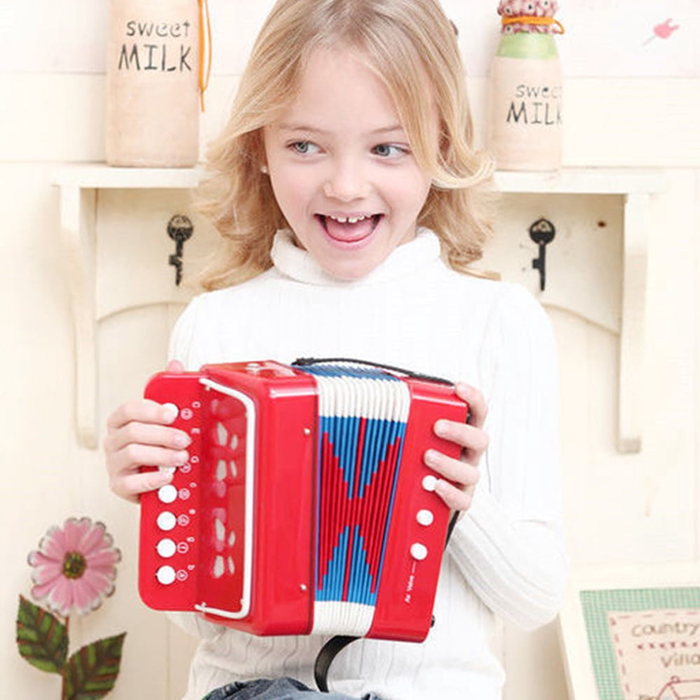 LQCrafK Kids Accordion Toy 10 Keys Buttons Mini Accordion Musical Instruments for Children, Kids, Toddlers, Beginners
