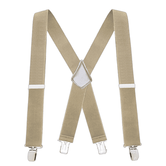 GASTROPOD 2026 New Suspenders for Men 6 Clips Adjustable Length Elastic Polyester Suspenders for Men Heavy Duty Crossback Style for Office Formal Party Men'S Suspenders 5X120Cm Khaki