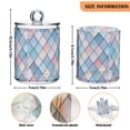 thumbnail image 5 of Yayeee 4 Pack Qtip Holder Bathroom Cotton Swab Canister with Lid Clear Dispenser Set, Beige Art Pattern, 5 of 6