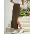 thumbnail image 5 of SOMER Skirts For Women Split Ribbed Knit Bodycon Skirt Waisted Side Slit Pencil Long Maxi Skirts, 5 of 7
