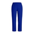 thumbnail image 5 of Women's Elastic Waist Scrub Pants with Pockets Loose Fit Straight Leg Workwear Trousers Casual Nursing Uniform Bottoms, 5 of 8