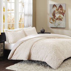Faux Fur Comforter Set 3 Piece Full Queen Comforter And Sham Set