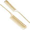 thumbnail image 2 of Peine para peinar el cabello con punta metálica precisa para seccionar, para uso en salones y en casa, color gris plateado., 2 of 5