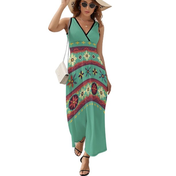 Bohemian Pattern Vestido Sin Mangas , Vestidos De Lujo Para Ocasiones Oficiales