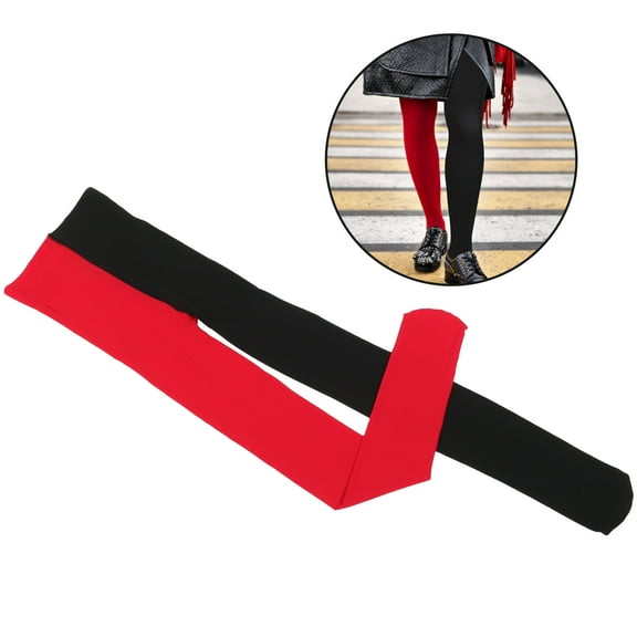 SEWCHICS Women’s Fashion Double Color AB Splice Stockings Black Red Resistant Tights