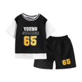 thumbnail image 1 of Odeerbi Niños Niñas Uniforme de Baloncesto Atlético Conjunto Número Falso Camiseta de Dos Piezas Pantalones Cortos Ropa Deportiva Ligera Para 1-12 Años, 1 of 5