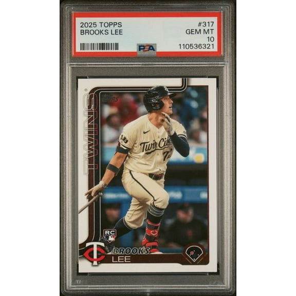 Graded 2025 Topps Brooks Lee #317 Rookie RC Baseball Card PSA 10 Gem Mint