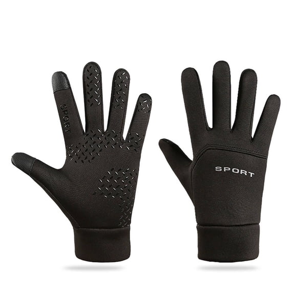 TELOLY Youth Football Gloves, Windproof & Waterproof Winter Sports Mittens, Anti-Slip Silicone Grip, Warm Fleece Lining, Black