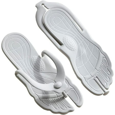 

Foot Arch Massage Slippers Non-Slip Breathable Shower shoes Foldable For Travel Ultra-Lightweight Hotel Pool Gym Bath Beach Quick Drying Open Toe Soft Slippers for Mens/Womens ( Color : White Size :