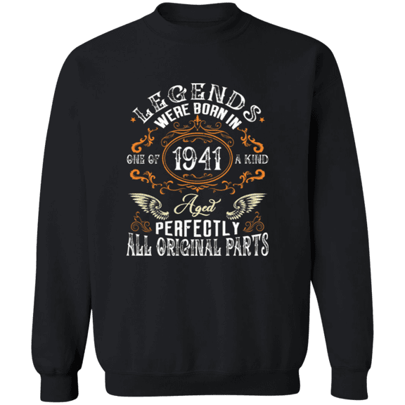 Vintage Legend Were Born In 1941 84 Years Old 84nd Birthday Decorations Men Women Crewneck Pullover Sweatshirt