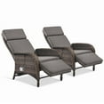 thumbnail image 3 of PARKWELL Outdoor Patio Recliner Chair Set of 2,Adjustable Rattan Reclining Lounge Chair with Cushion, Gray, 3 of 9