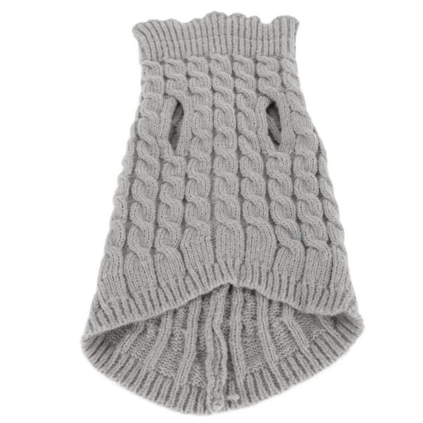 Ropa De Punto Para Mascotas, Suéter Para Perros De Cuello Alto, Color Puro Tejido Por Cable Fácil De Llevar Para Perros