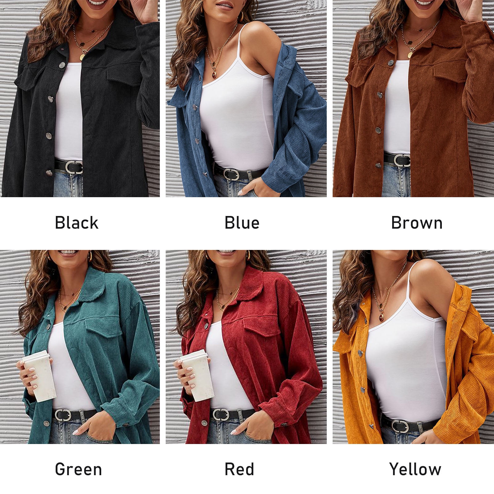 Blue corduroy jacket with fur collar hot sale