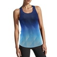 thumbnail image 3 of Yoga Tops for Women Sleeveless Cropped Tank Tops Open Back Camisole Tennis Yoga Athletic Running Shirts Loose Fit Racerback Breathable Tee (Dark Blue,L), 3 of 6