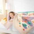 thumbnail image 3 of Castle Fairy Bright Soft Seashell Beach Full Size Comforter Sets 3-Piece,Starfish Bubble Clear Ocean Art Bedding Comforter Set,Cream Turquoise,Pink Reversible,1 Comforter and 2 Pillowcases, 3 of 6