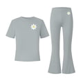 thumbnail image 4 of Mooqilaa Girls Outfit Sets Short Sleeve, Casual Summer 2 Piece Girls Clothing Sets Gray Size 14-15 T, 4 of 5