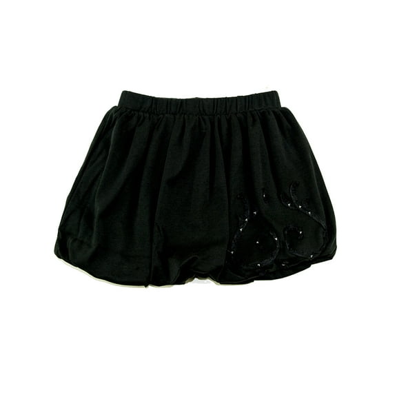Kleverkids Toddler Baby Girls Embroidery Bubble Skirt – Peruvian Pima Cotton, Balloon Skirt, Elastic Waist, Pull-On, Solid Colors – Black, 5