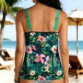 thumbnail image 5 of FDGIU Women's Print Tankini Top, Scoop Neck Racerback Loose Fit Swim Top with Contrast Trim for Beach Pool, 5 of 7