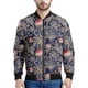 thumbnail image 5 of Chaqueta con cremallera y estampado de flores de rosas para hombre, con plantas 3D, mangas largas, para primavera y otoño, chaquetas de gran tamaño, abrigos, ropa de calle, 5 of 5