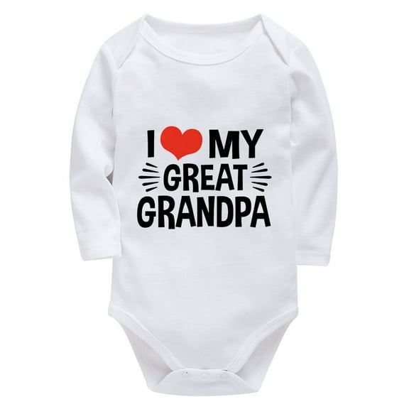 I Love My Great Grandpa Take Home Outfit for Baby Girl Long Sleeve Baby Bodysuit White 18 Months Boy Romper