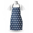 thumbnail image 3 of Blue Apron, Checkered Pattern with Abstract Spring Blossoms Folkloric Holland Cultural Pattern, Unisex Kitchen Bib with Adjustable Neck for Cooking Gardening, Adult Size, Blue White, by Ambesonne, 3 of 4
