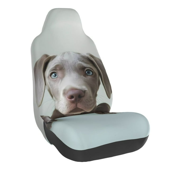 Wukai Adorable Puppy Portrait Full Set Car Seat Covers with Soft Padding Universal Auto Front Seats Protector and Cushion Mat