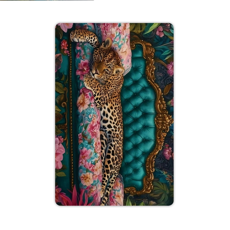 JML Doormat, Microfiber & Non-Slip Rug Mats for Porch Entry Way - Outdoor Indoor Front Door Mat, (16"x24") - Leopard