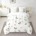 thumbnail image 2 of Castle Fairy Boys Girls Flying Butterflies Bedding Comforter Set 7pcs,Black White Queen Bedding Sets Super Cozy,Spring Garden Queen Sheet Sets,Breathable Home Decor,Reversible, 2 of 8