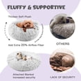 thumbnail image 5 of Dog Beds for Large Dogs, Donut Dog Bed with Blanket, Cozy Soft Fluffy Round Dog Bed, Calming Dog Bed Washable (20"/26"/35") Light Grey, 5 of 18