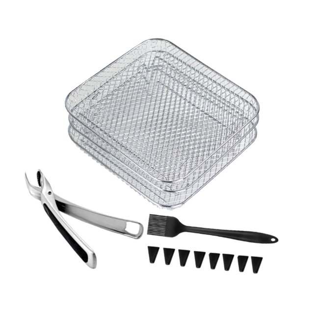 Youkk 3 Pcs Grilles pour Friteuse à Air Chaud Multi-Couches Antiadhésives Empilables