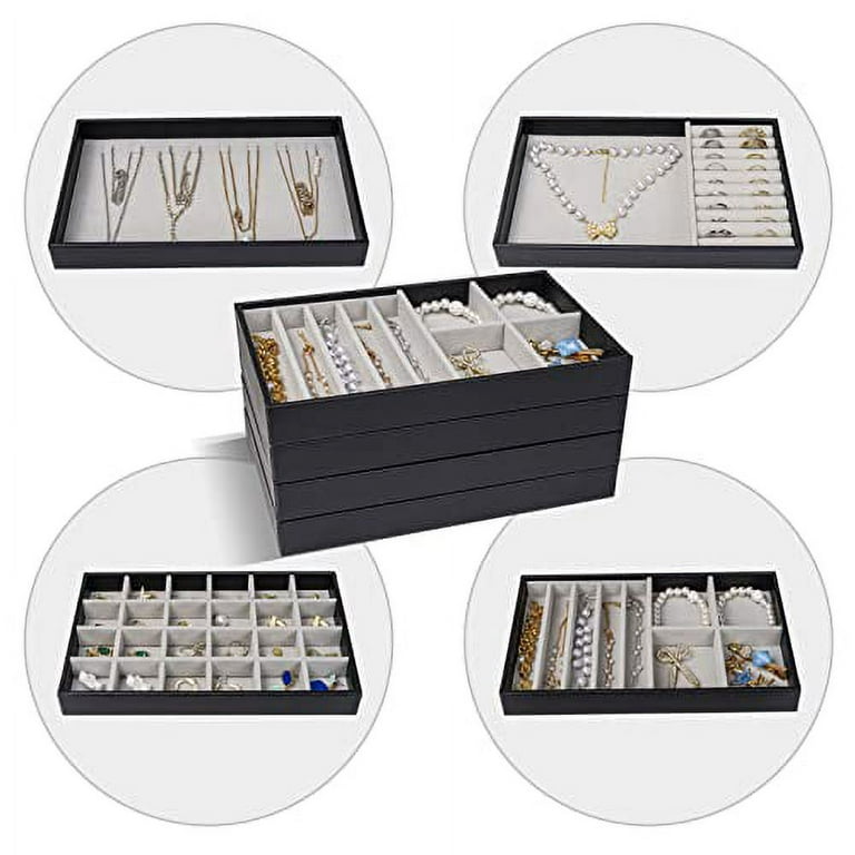 ProCase Jewelry Organizer Tray Drawer Inserts Valentine's Day Gifts,  Stackable Jewelry Drawer Dividers Container Necklace Display Trays Storage  Box