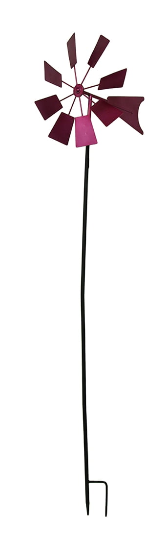 52 in. Metal Windmill Garden Stake Wind Spinner by B G SALES INC.
