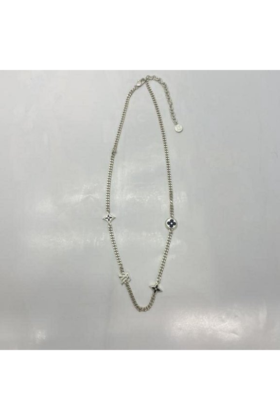 Pre-Owned LOUIS VUITTON LV Spike Charm Necklace, Silver, Box Included, Louis Vuitton