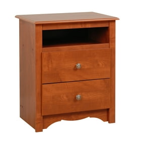 Wavelength Custom Wood Solid Brown 3 Drawer Nightstand Walmart Com