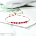 thumbnail image 3 of Gem Stone King 1.21 Ct Red Ruby and Pink Lab Grown Diamond 18K Yellow Gold Plated Silver Adjustable Tennis Bracelet for Women | Gemstone Birthstone | Fully Adjustable up to 9 inch, 3 of 4