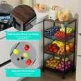 thumbnail image 2 of 4-Tier Rolling Kitchen Storage Cart with Wood Top and Mesh Baskets for Fruits Vegetables Snacks, 2 of 8