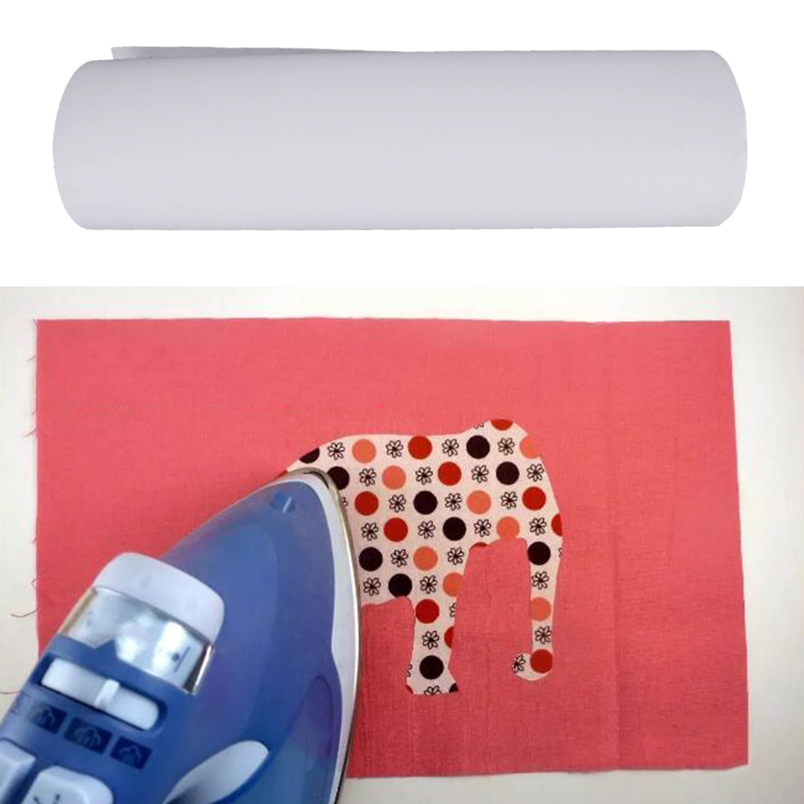 Iron On Adhesive,Iron On Adhesive,Fabirc Applique Double Sided Single Sided,Sewable Decorative Sewing Notion Permanent Crafts, Felt Suede Cardboard Leather Wood DIY,Quilting